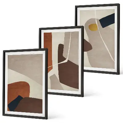 Pittura astratta bohémien set di 3 quadri