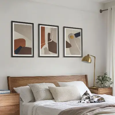Pittura astratta bohémien set di 3 quadri
