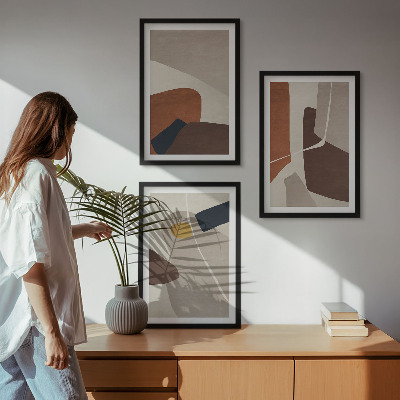 Set di 3 quadri Pittura astratta bohémien