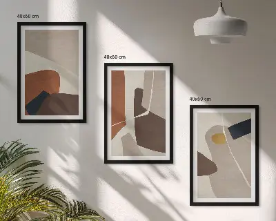 Pittura astratta bohémien set di 3 quadri