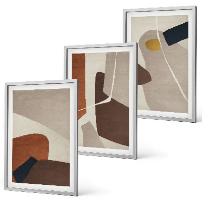 Set di 3 quadri Pittura astratta bohémien