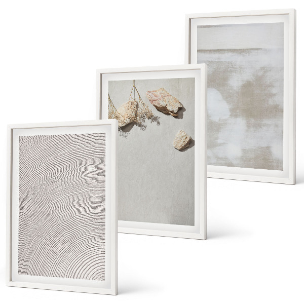 Set di 3 quadri Texture boho di pietre arenarie