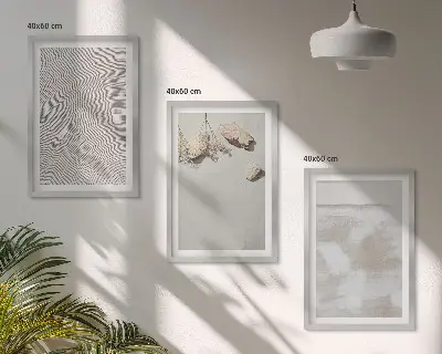 Set di 3 quadri con texture boho di pietre arenarie