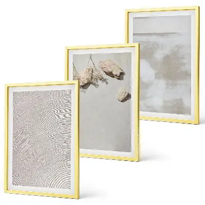 Set di 3 quadri con texture boho di pietre arenarie