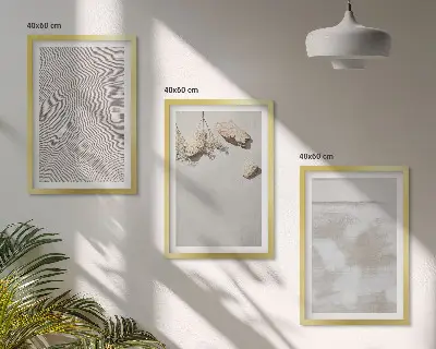 Set di 3 quadri con texture boho di pietre arenarie