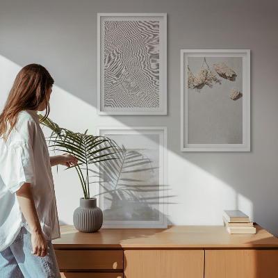 Set di 3 quadri Texture boho di pietre arenarie