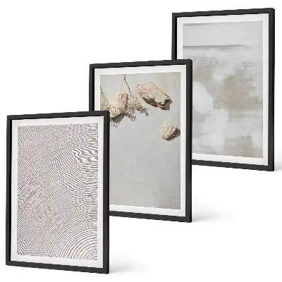 Set di 3 quadri con texture boho di pietre arenarie