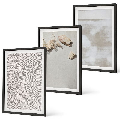 Set di 3 quadri Texture boho di pietre arenarie