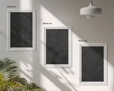 Composizione di quadri con texture eleganti in marmo scuro