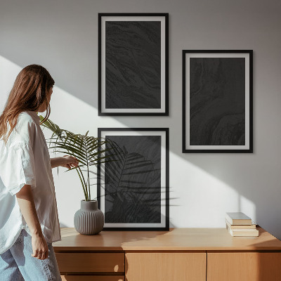 Composizione di quadri Texture eleganti in marmo scuro