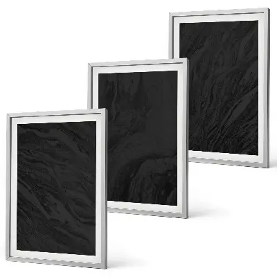 Composizione di quadri con texture eleganti in marmo scuro