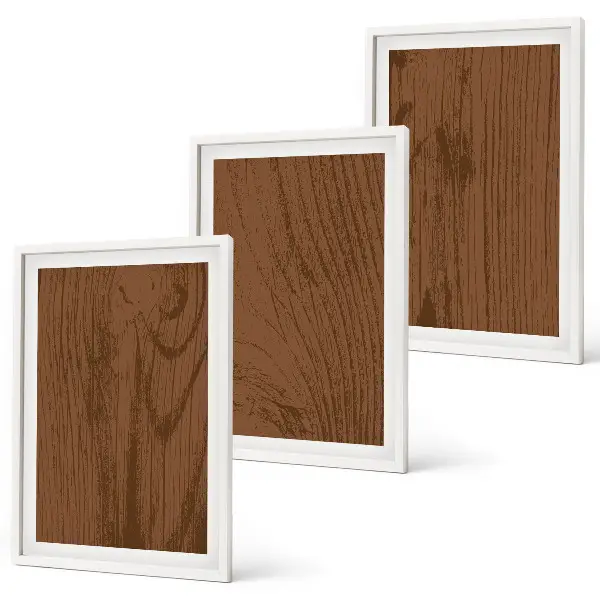 Set di 3 quadri con texture minimalista di corteccia di legno