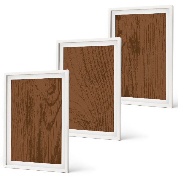 Set di 3 quadri texture del legno corteccia minimalismo