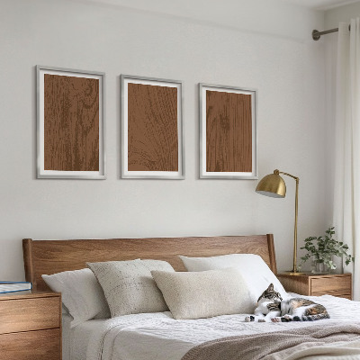 Set di 3 quadri texture del legno corteccia minimalismo