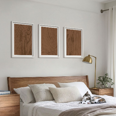 Set di 3 quadri texture del legno corteccia minimalismo