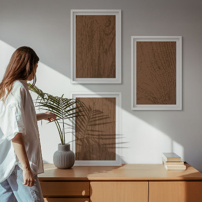 Set di 3 quadri texture del legno corteccia minimalismo