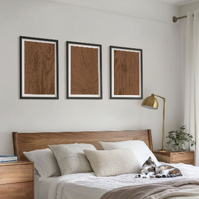 Set di 3 quadri texture del legno corteccia minimalismo