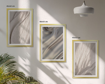 Composizione di quadri Tessuti boho naturali in primo piano