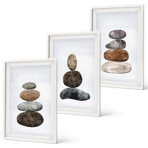 Set di quadri incorniciati Pietre boho minimaliste