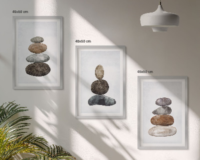 Set di quadri incorniciati Pietre boho minimaliste