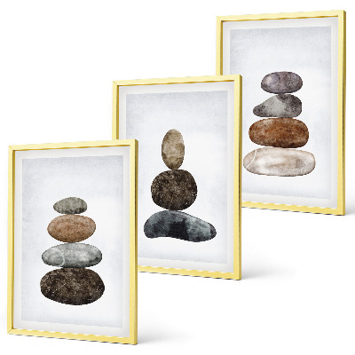 Set di quadri incorniciati Pietre boho minimaliste