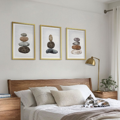 Set di quadri incorniciati Pietre boho minimaliste