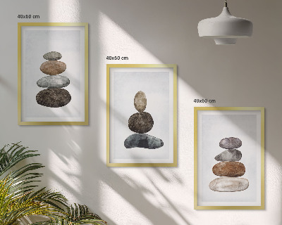 Set di quadri incorniciati Pietre boho minimaliste