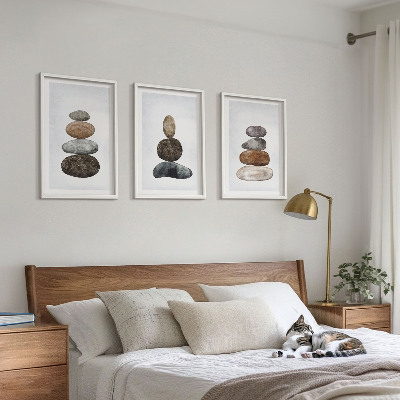 Set di quadri incorniciati Pietre boho minimaliste