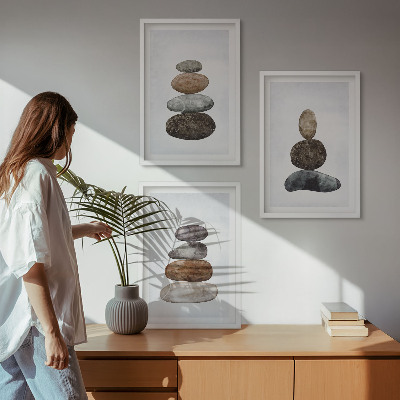 Set di quadri incorniciati Pietre boho minimaliste