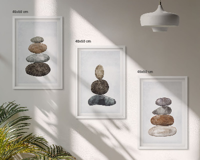 Set di quadri incorniciati Pietre boho minimaliste