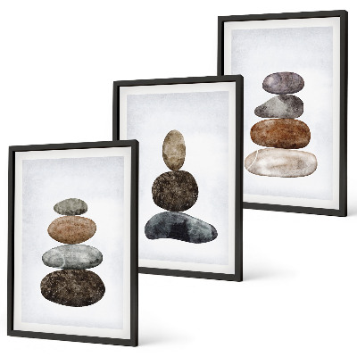 Set di quadri incorniciati Pietre boho minimaliste