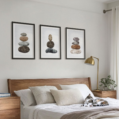 Set di quadri incorniciati Pietre boho minimaliste
