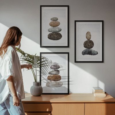 Set di quadri incorniciati Pietre boho minimaliste