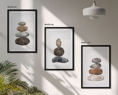 Set di quadri incorniciati Pietre boho minimaliste