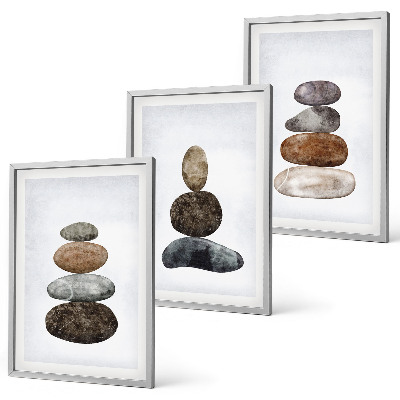 Set di quadri incorniciati Pietre boho minimaliste