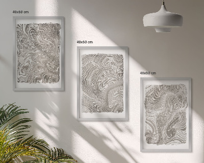Set di 3 quadri Pittura dalle forme moderne