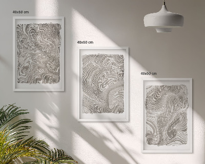 Set di 3 quadri Pittura dalle forme moderne