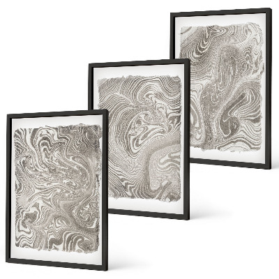 Set di 3 quadri Pittura dalle forme moderne