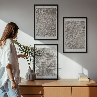 Set di 3 quadri Pittura dalle forme moderne