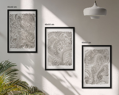 Set di 3 quadri Pittura dalle forme moderne