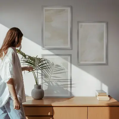 Set di 3 quadri decorazione da parete con motivi astratti boho dai colori vivaci