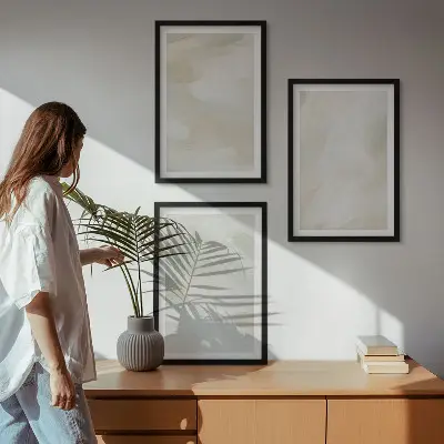 Set di 3 quadri decorazione da parete con motivi astratti boho dai colori vivaci