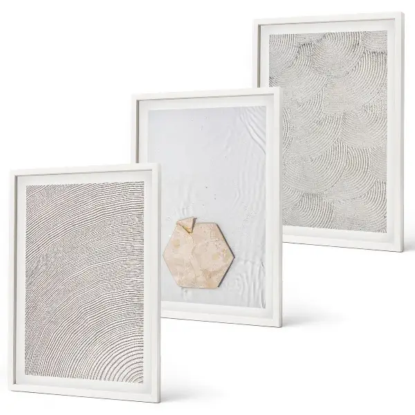 Set di quadri incorniciati con texture boho effetto sabbia