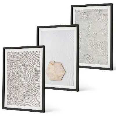 Set di quadri incorniciati con texture boho effetto sabbia