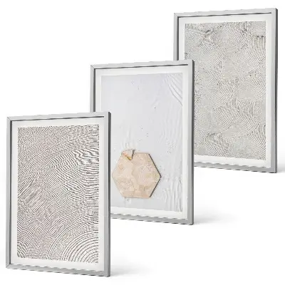 Set di quadri incorniciati con texture boho effetto sabbia