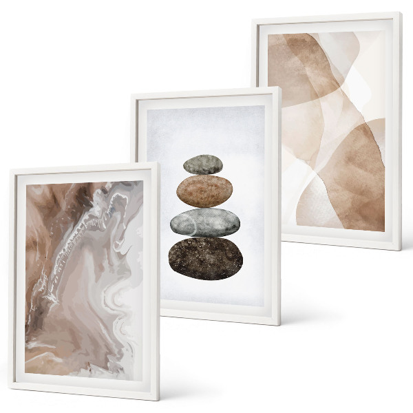 Set di 3 quadri Forme astratte dai colori pastello