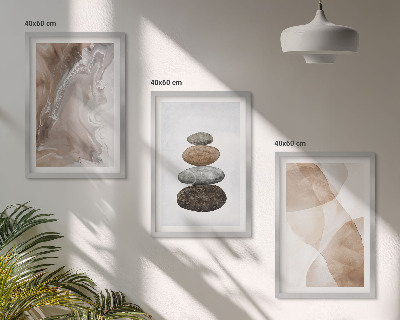 Set di 3 quadri Forme astratte dai colori pastello