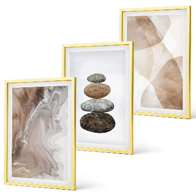Set di 3 quadri Forme astratte dai colori pastello