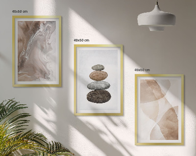 Set di 3 quadri Forme astratte dai colori pastello