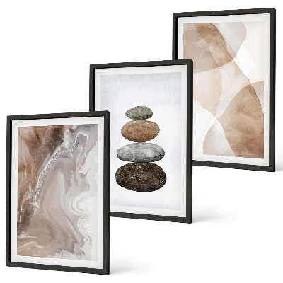 Set di 3 quadri Forme astratte dai colori pastello